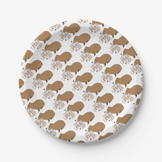 Plato De Papel señora loca del capybara (Anverso)
