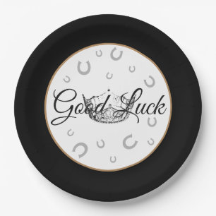 Plato De Papel Señorita América Crown Good Luck 9" Placas de pape