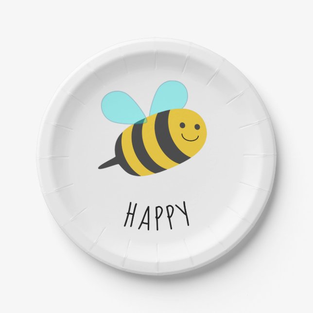 Plato De Papel Ser feliz (Anverso)