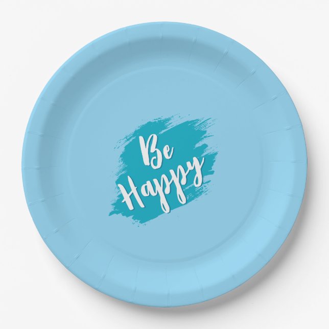 Plato De Papel ser feliz texto (Anverso)
