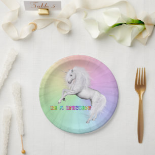 Plato De Papel Ser unicornio