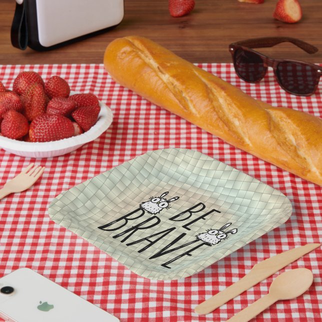 Plato De Papel Ser valiente (Picnic)