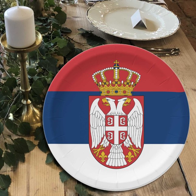 Plato De Papel Serbia, fiesta de Bandera Serbia, cumpleaños/depor (Subido por el creador)