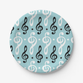 Plato De Papel Serene Melodies Treble Clef