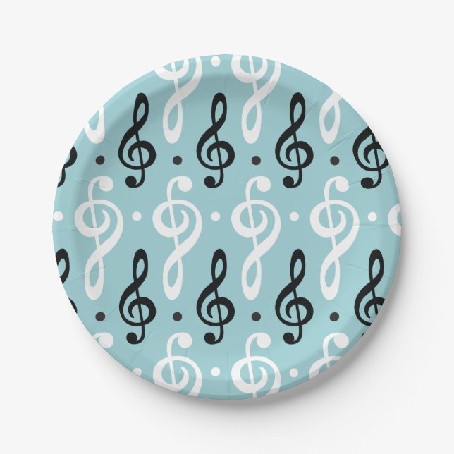 Plato De Papel Serene Melodies Treble Clef (Anverso)