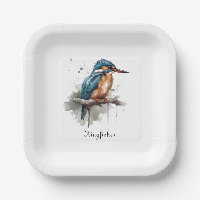 Plato De Papel Serenidad del Kingfisher (Anverso)