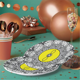 Plato De Papel Serenity in Bloom - Mindful Coloring Page