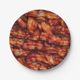 Plato De Papel Serie Desayuno de Bacon Frito