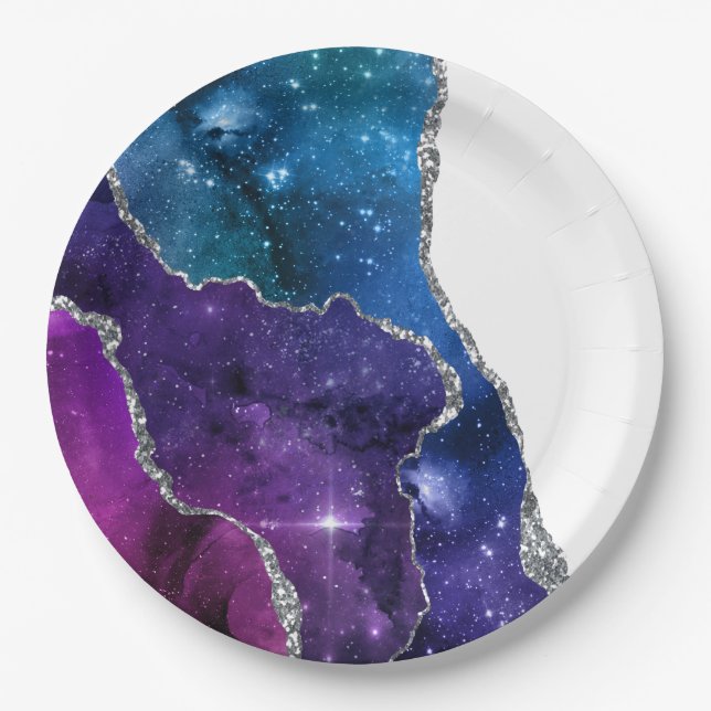 Plato De Papel Serie Galaxy Agate Diseño 23 (Anverso)