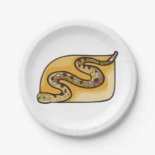 Plato De Papel Serpiente de cascabel enroscada Desierto del suroe