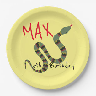 Plato De Papel Serpiente para explorar el cumpleaños del Safari d