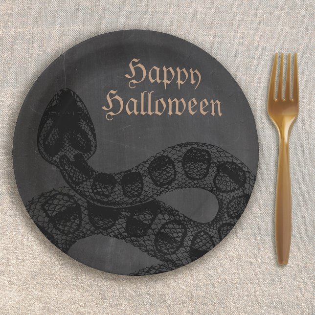 Plato De Papel Serpiente serpenteante de Halloween para adultos (Subido por el creador)