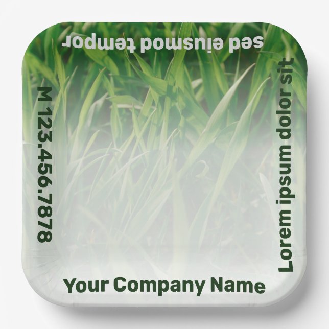 Plato De Papel Servicio de cuidado de césped fotográfico de Perso (Anverso)