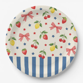 Plato De Papel Servilleta de baby shower Preppy Americana | Lazo