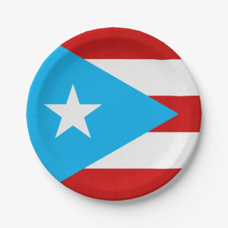 Plato De Papel Servilleta de la bandera de Puerto Rico azul cielo