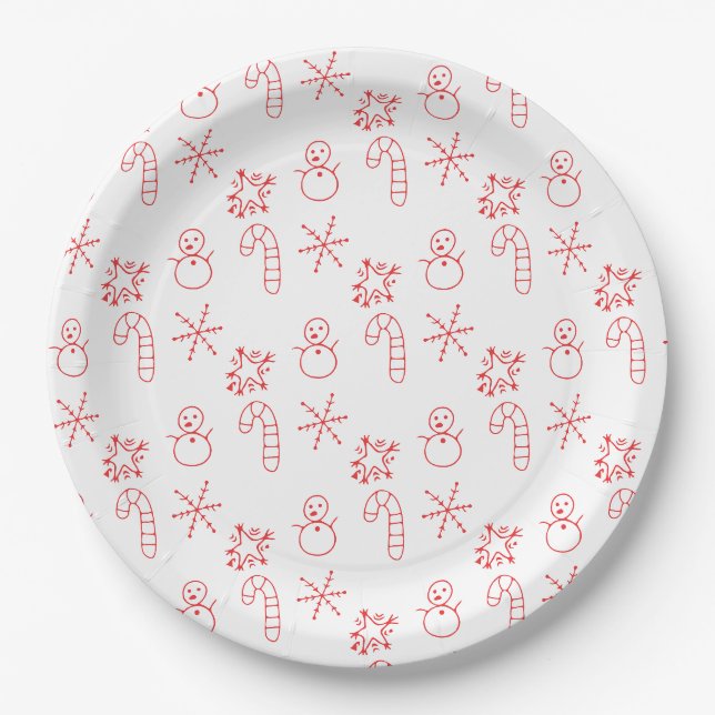 Plato De Papel Servilleta Navideña Festiva Alegre (Anverso)