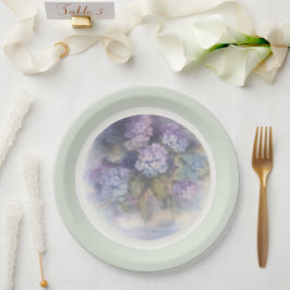 Plato De Papel Servilleta para almuerzo de acuarela de Hortensia 