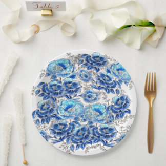 Plato De Papel Servilletas blue 