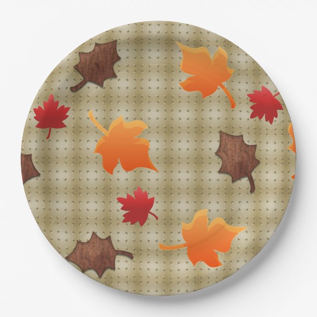 Plato De Papel servilletas de ayuda de otoño (Anverso)