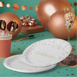 Plato De Papel Servilletas de cumpleaños con sprinkles de arcoíri
