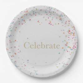 Plato De Papel Servilletas de cumpleaños con sprinkles de arcoíri