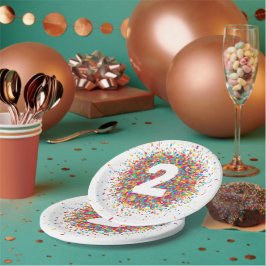 Plato De Papel Servilletas de cumpleaños de 1er cumpleaños Confet