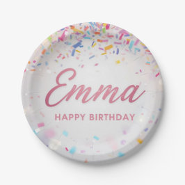 Plato De Papel Servilletas de cumpleaños personalizadas con confe