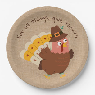 Plato De Papel Servilletas de humor de pavo de Acción de Gracias
