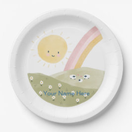 Plato De Papel Servilletas de papel para baby shower 'Bienvenida