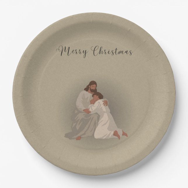 Plato De Papel Servilletas Navideñas Cristianas (Anverso)
