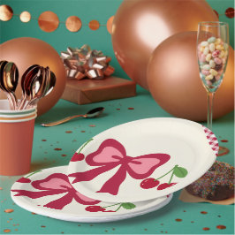 Plato De Papel Servilletas para Baby Shower Cherry Gingham Coquet