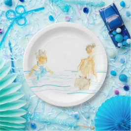 Plato De Papel Servilletas para Fiesta en la Piscina