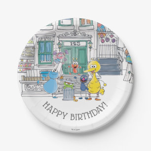 Plato De Papel Sesame Pals Doodley Graphic