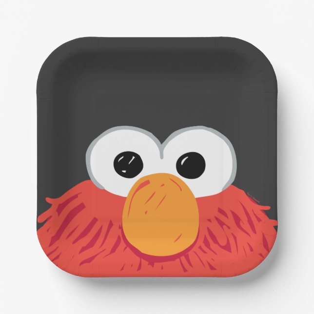 Plato De Papel Sesame Street | Cara Grande de Elmo (Anverso)