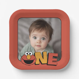 Plato De Papel Sesame Street | Elmo - First Birthday Paper Plates