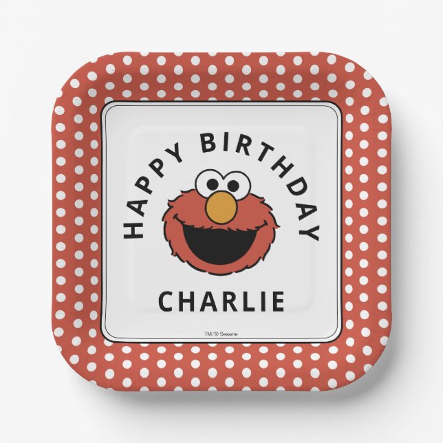 Plato De Papel Sesame Street | Elmo - First Birthday Paper Plates (Anverso)