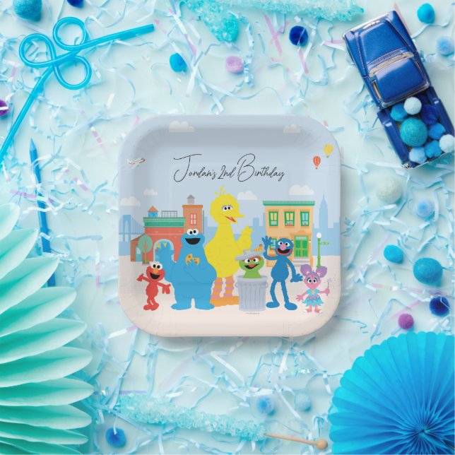 Plato De Papel Sesame Street Friends Kids Birthday (Fiesta)