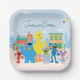 Plato De Papel Sesame Street Friends Kids Birthday