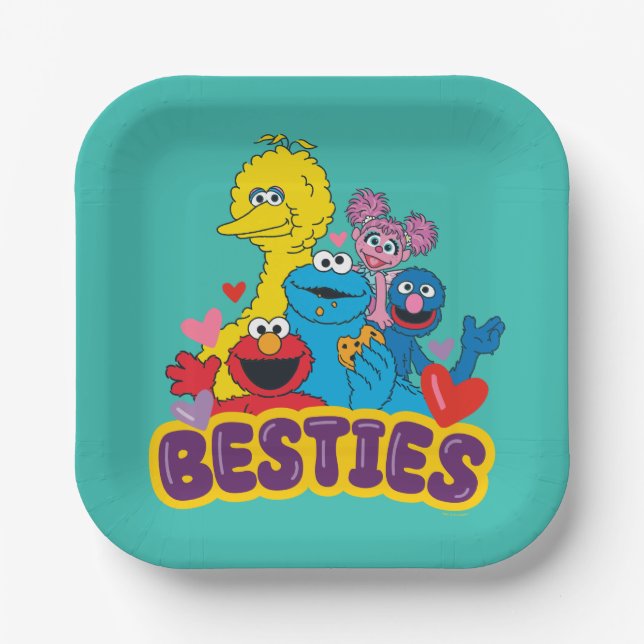 Plato De Papel Sesame Street Valentine Besties (Anverso)