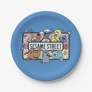 Plato De Papel Sésamo Rótulo Sesame Pals Doodle