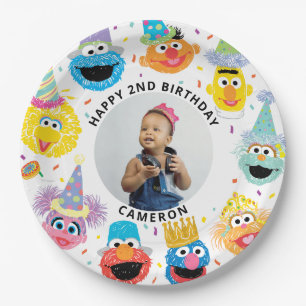 Plato De Papel Sésamo Street Pals Confetti Cumpleaños