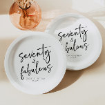 Plato De Papel Setenta y fabulosa fiesta de cumpleaños número 70<br><div class="desc">¡Esto es una Setenta y Fabulosa Mínima Minimalista White 70th Birthday Party Plates!</div>