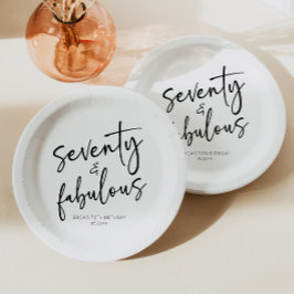 Plato De Papel Setenta y fabulosa fiesta de cumpleaños número 70