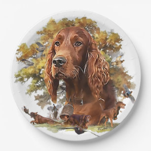 Plato De Papel Setter irlandés - Perro de pájaro ultravioleta