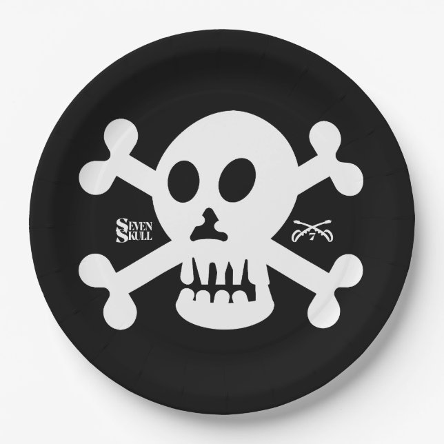 PLATO DE PAPEL SEVEN SKULL BY MASANSER PIXELAT (Anverso)