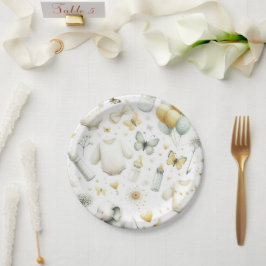 Plato De Papel Sexo Bebé neutral (amarillo)