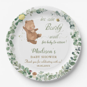 Plato De Papel Sexo de ecologización del oso para bebé lindo Ba