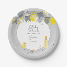 Plato De Papel Sexo gris amarillo amarillo lindo Neutral moderno