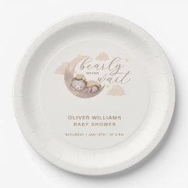 Plato De Papel Sexo Neutral Bearly Wait Moon Star Sleepy Bear