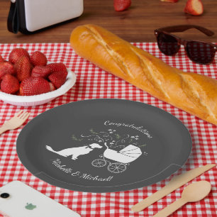 Plato De Papel Sexo neutro en Baby Shower para perro con recupera